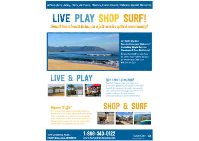 Flyer – Live, Play, Shop, Surf!